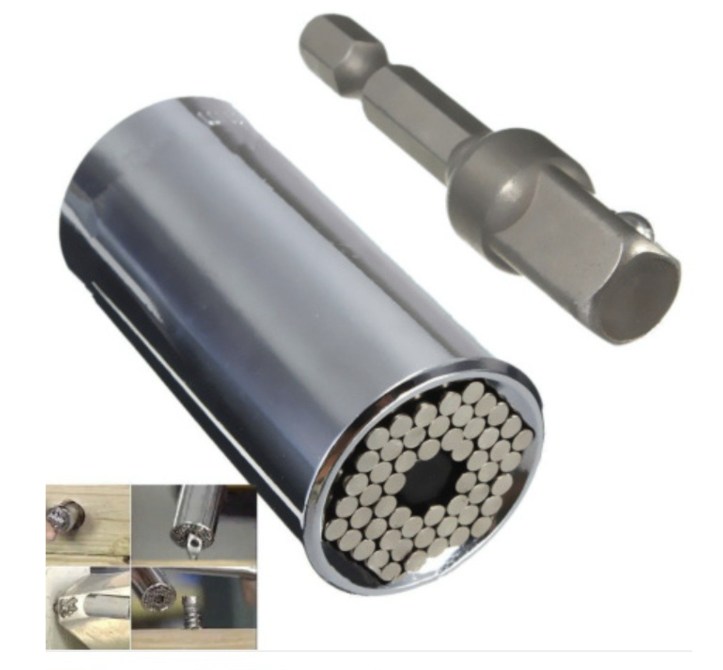 Llave de vaso universal ajustable con adaptador para taladro